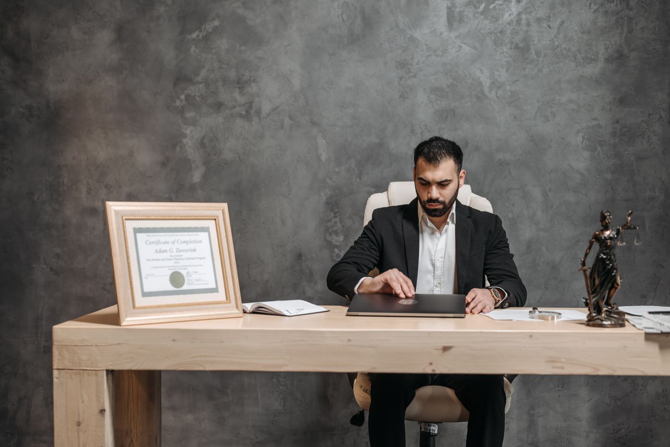 personal injury lawyer reviewing accident claim documents with client
